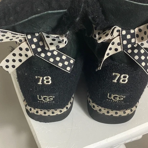 UGG Black Ankle Boots with Fur Lining - Picture 3 of 9